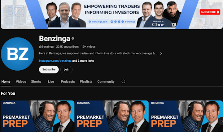 Cover image for Benzinga Social Media