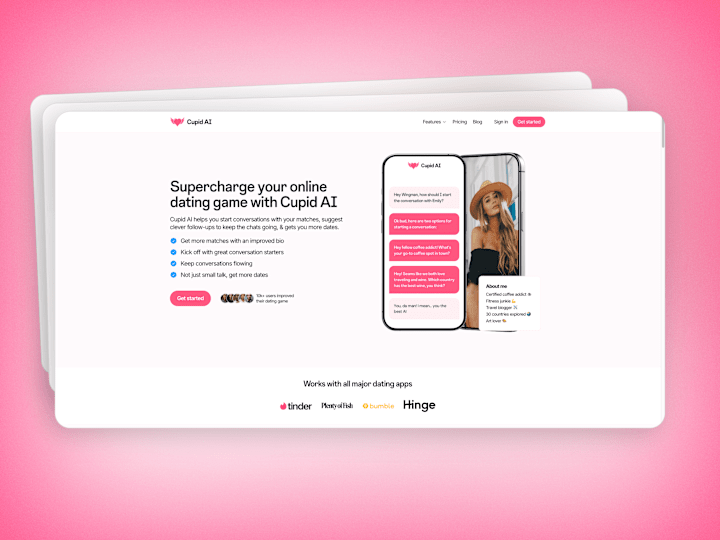 Cover image for Cupid AI - Mobile App Website Design & Development in Framer.