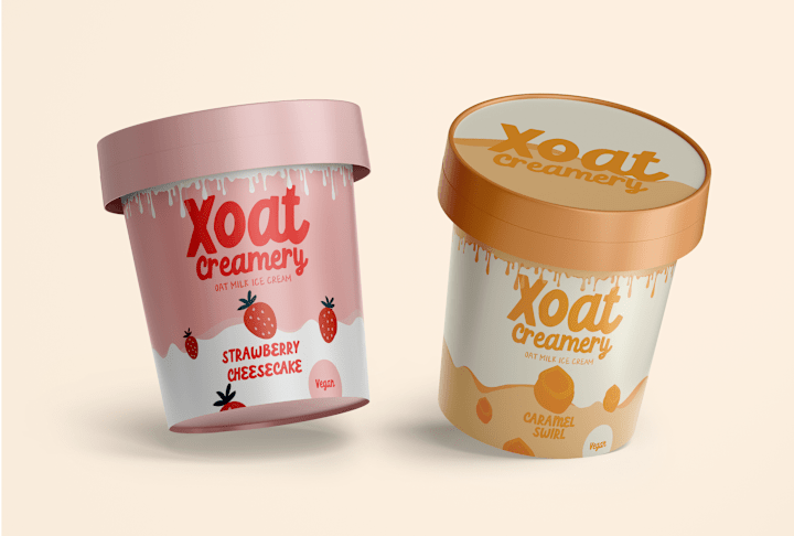 Cover image for Xoat Creamery Ice Cream Packaging Design