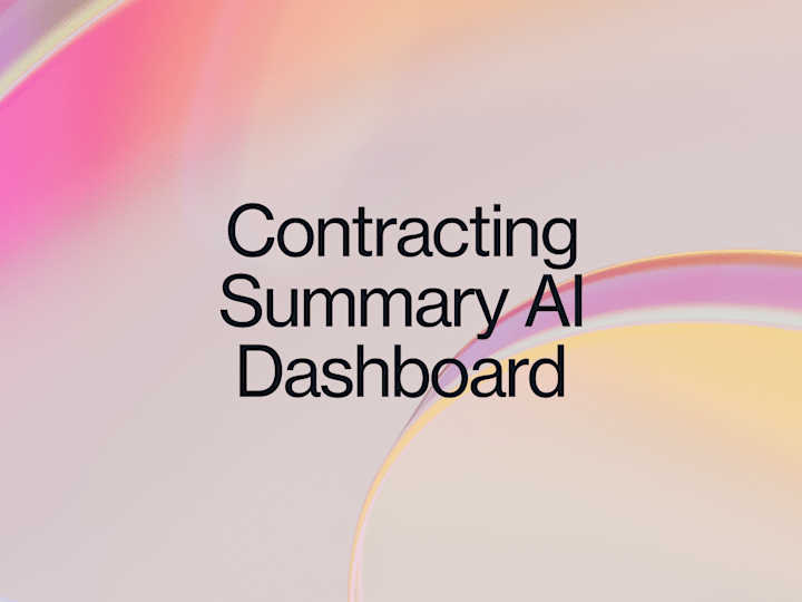 Cover image for Contracting Summary
AI Dashboard