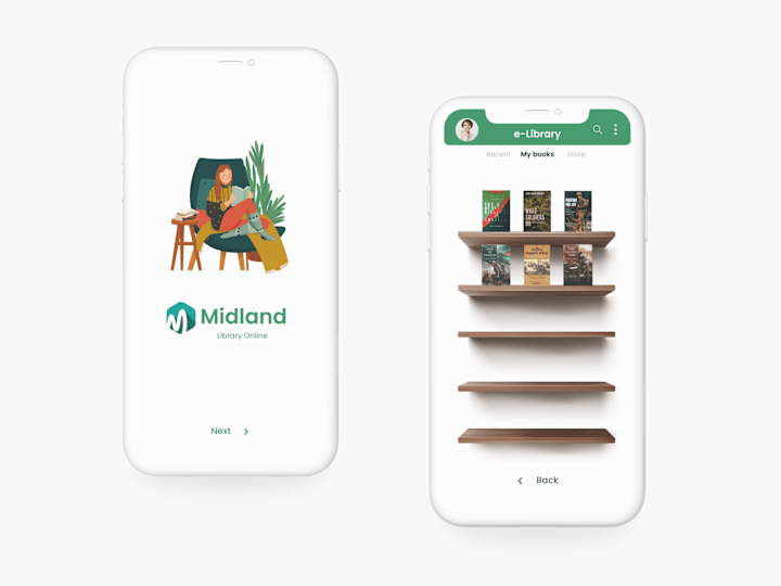 Cover image for Midland Library Online - A UX case study on Behance