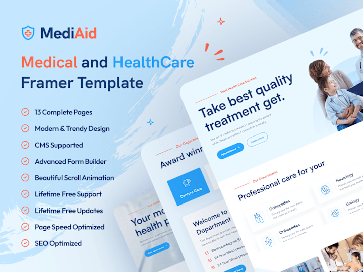 Cover image for MediAid - Medical and health care framer template