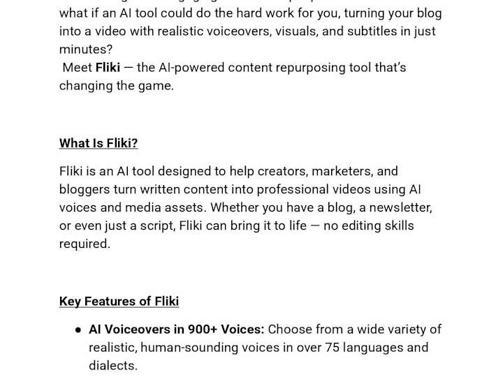 Cover image for Blog Posts into Videos with Fliki