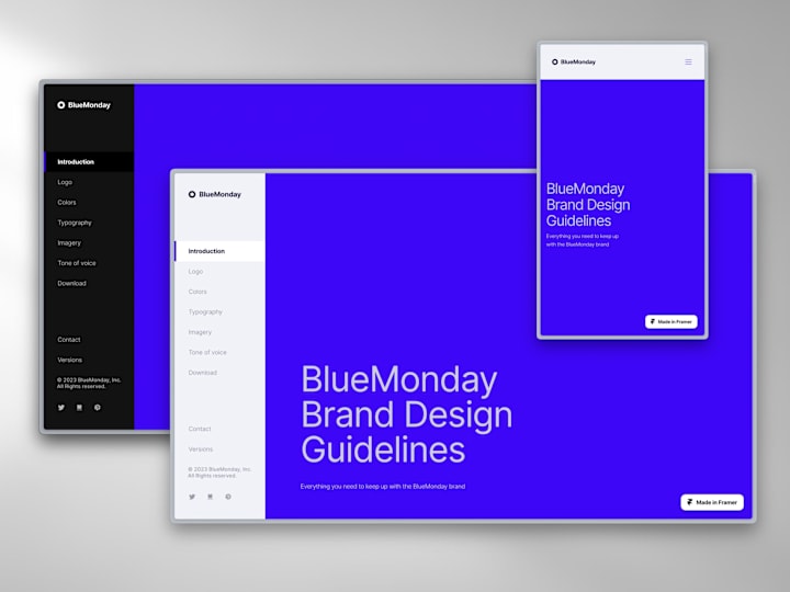 Cover image for BlueMonday - Brand Guidelines Framer Template