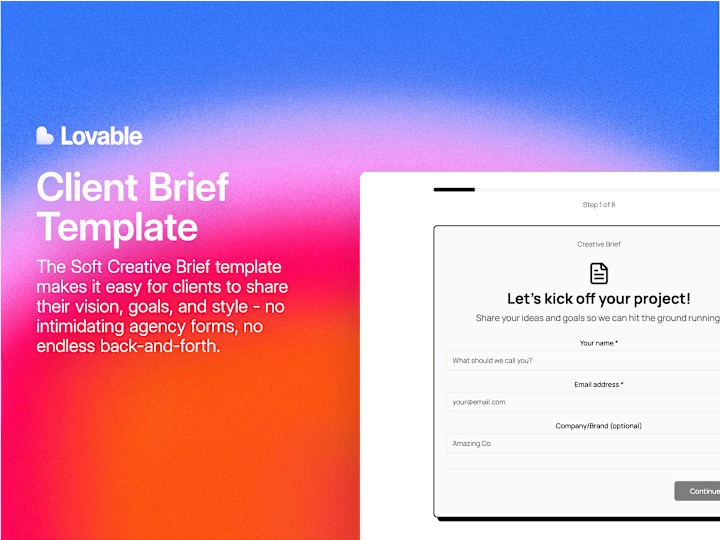 Cover image for Brief - Modern Client Onboarding Tool Template