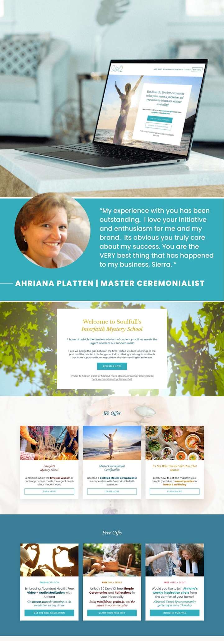 Cover image for Kajabi Site for Ahriana ✦ Master Ceremonialist & Spiritual Coach