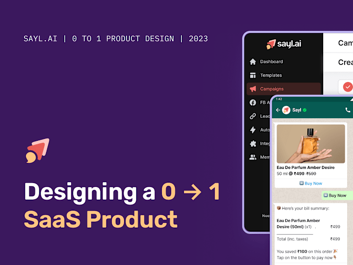 Cover image for Sayl.ai : Designing a 0 to 1 SaaS platform