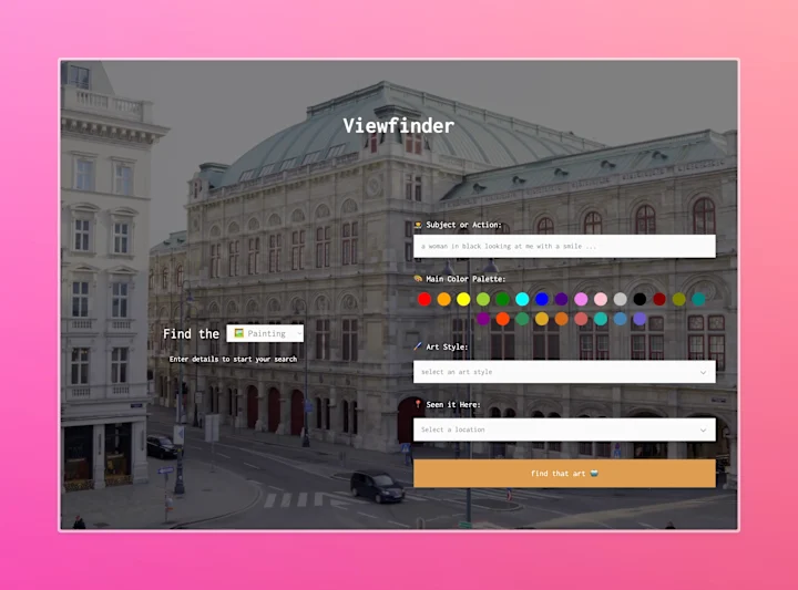 Cover image for  Viewfinder: Art Exploration Powered by AI