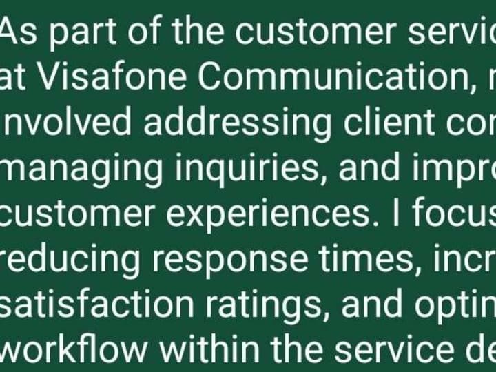 Cover image for Enhancing customer satisfaction and efficiency in visafone telco