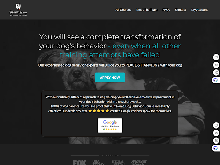 Cover image for Team SamIvy | We Empower Dog Parents |Home