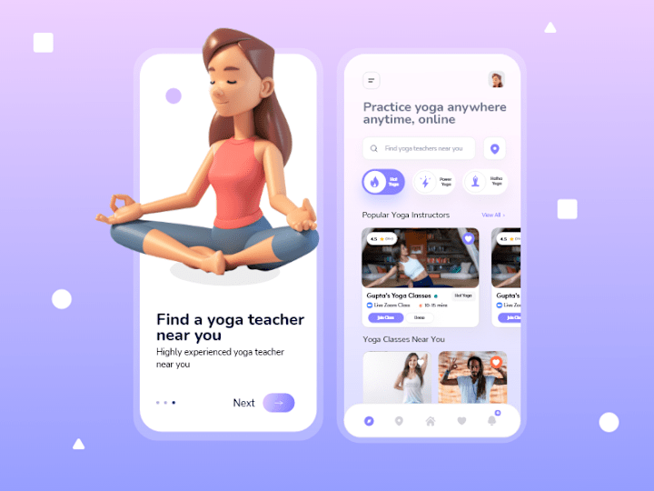 Cover image for Online Yoga App Ui