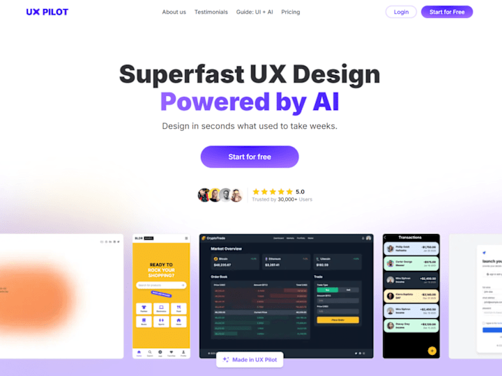 Cover image for UI Design Generation - uxpilot.ai 