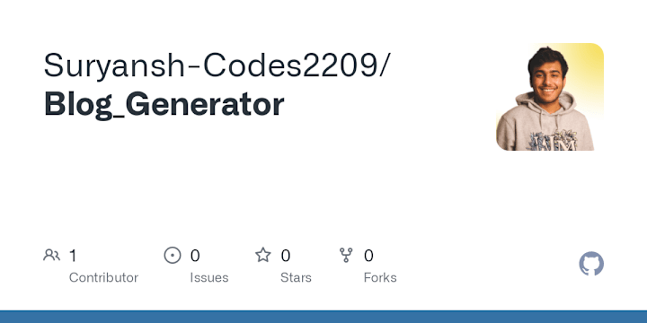 Cover image for Suryansh-Codes2209/Blog_Generator