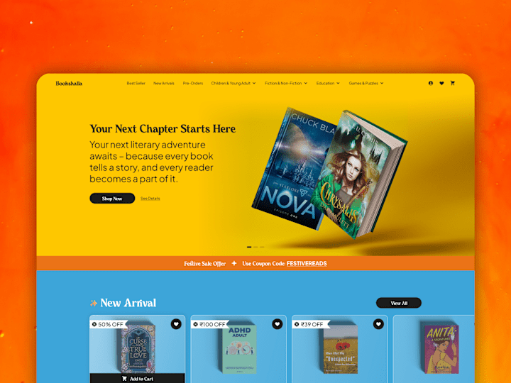 Cover image for Bookshalla - Homepage Design