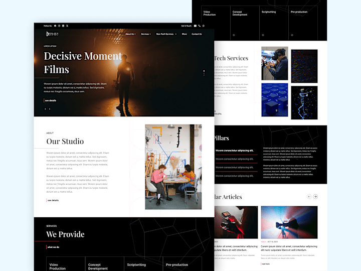 Cover image for UI/UX Design For Films Production Company Website