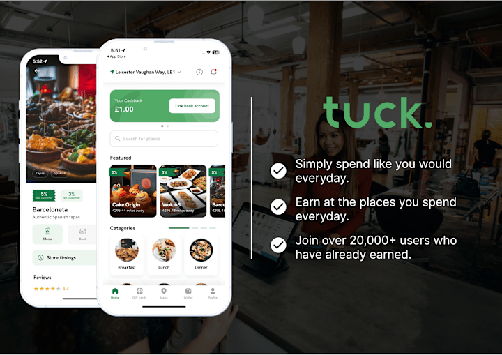 Cover image for Tuck. (Find Nearby Businesses and Earn cashback.)