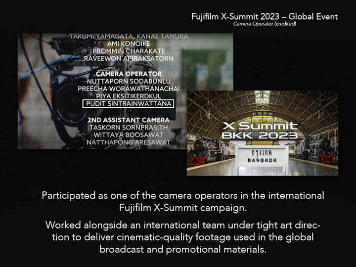 Cover image for Fujifilm X-Summit Bangkok 2023 Cinematic Visuals