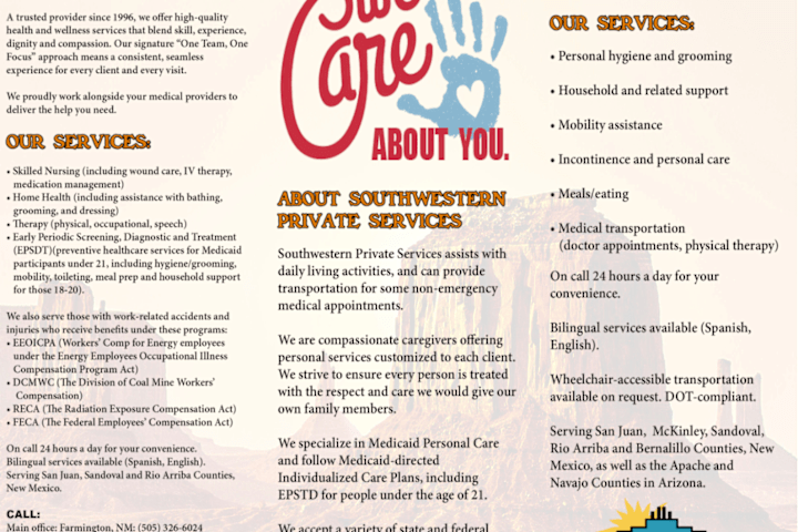 Cover image for Home health care brochure