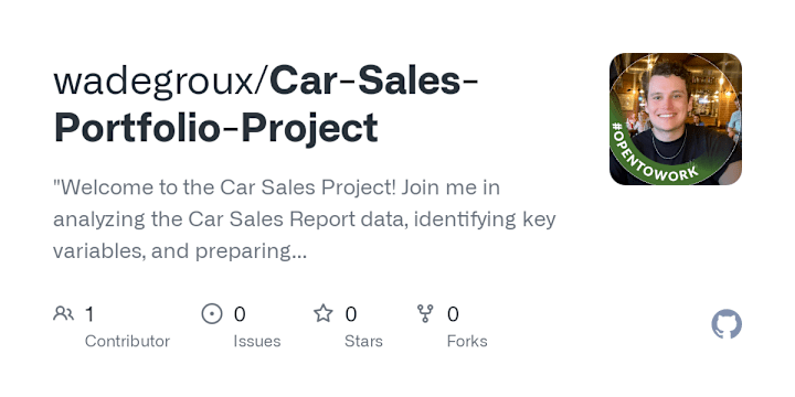 Cover image for Regional Car Sales Data Analysis Project