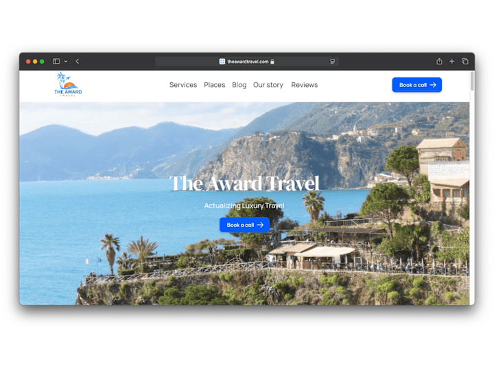 Cover image for The Award Travel | Landing Page + Logo