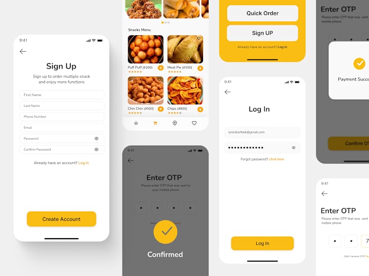 Cover image for Mobile App Design for Pika Snacks (UI/UX design)