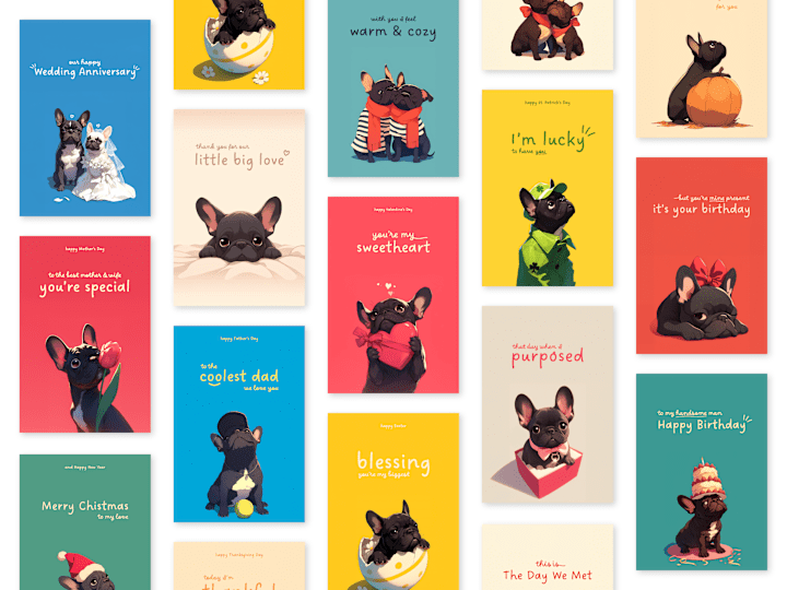 Cover image for Greeting Cards Collection - Frenchies