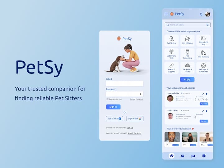 Cover image for Petsy - A mobile app for finding Pet sitters