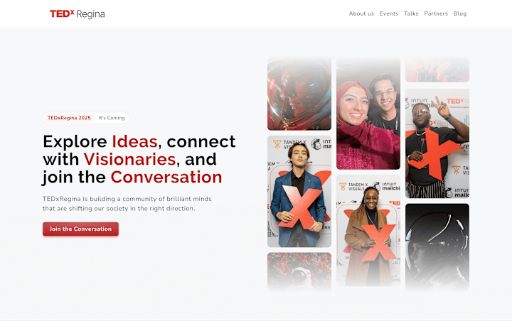 Cover image for TEDxRegina Website Redesign: Website Design & Framer Development