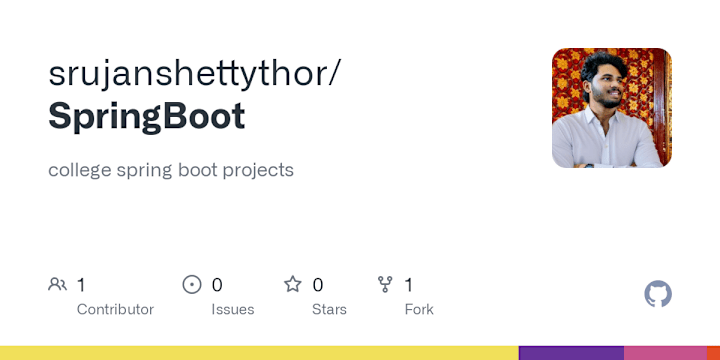 Cover image for srujanshettythor/SpringBoot