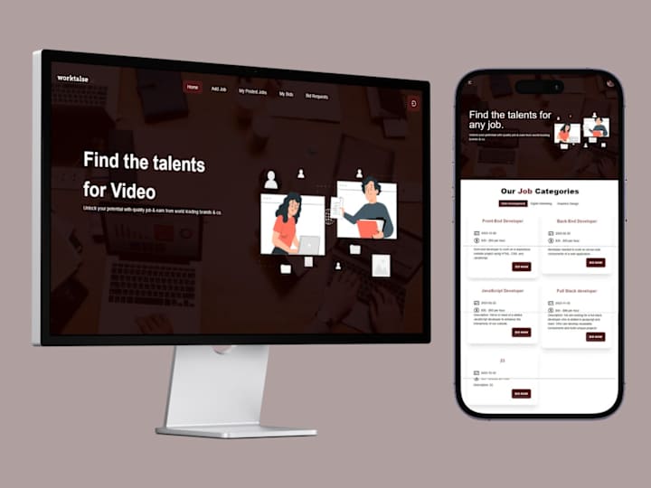 Cover image for Worktales; Full stack web website for job marketplace.