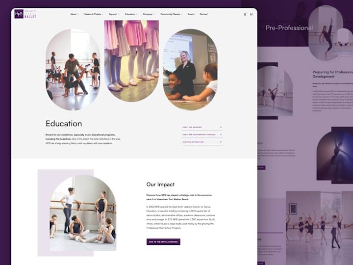 Cover image for Northwest Florida Ballet • Web + Brand + Ecommerce