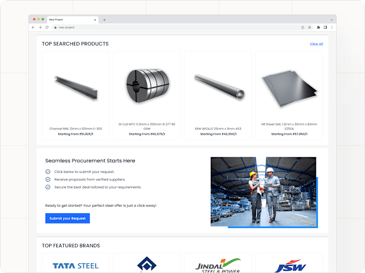 Cover image for A B2B Steel Procurement Platform