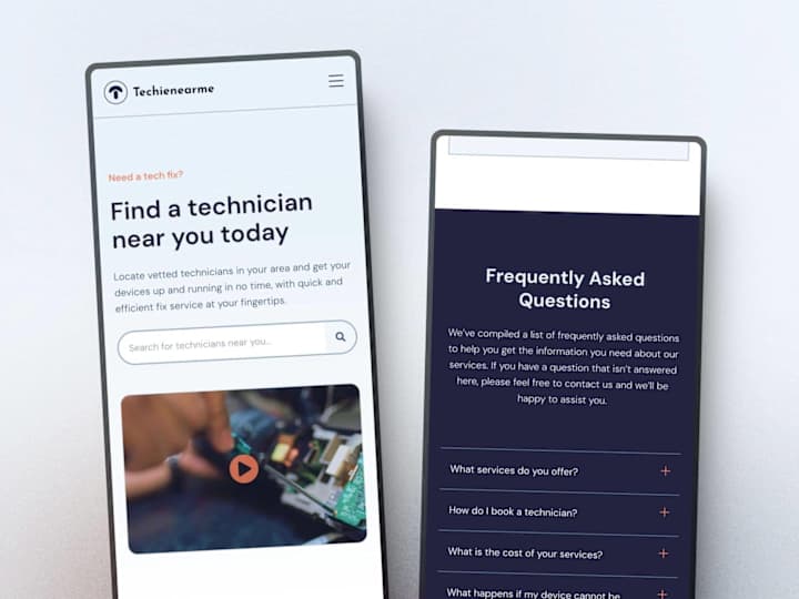 Cover image for Techienearme – Find Vetted Technicians (WordPress + Figma Build)