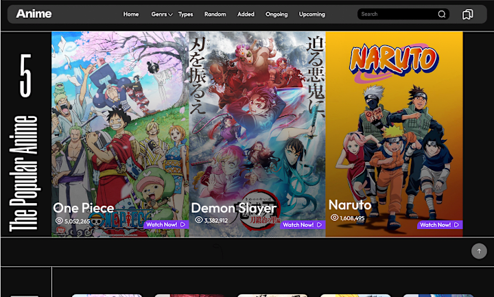 Cover image for Anime Stream web site UI/UX design :: Behance