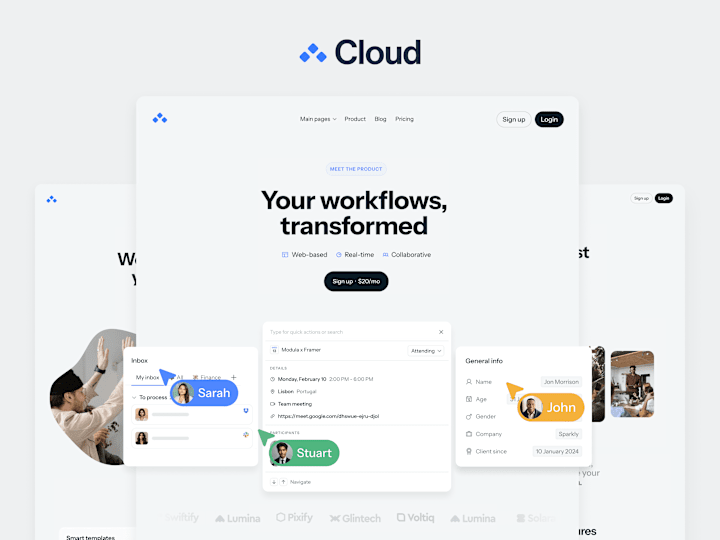 Cover image for Cloud - a SaaS Framer Template