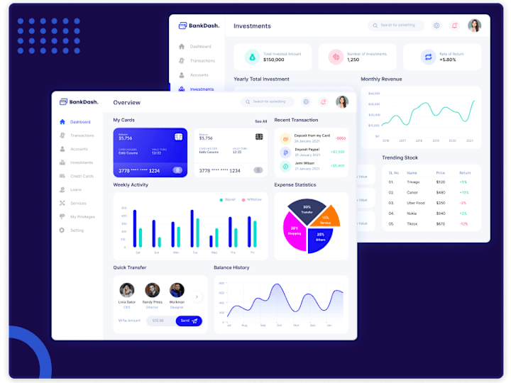 Cover image for Interactive Banking Dashboard Development