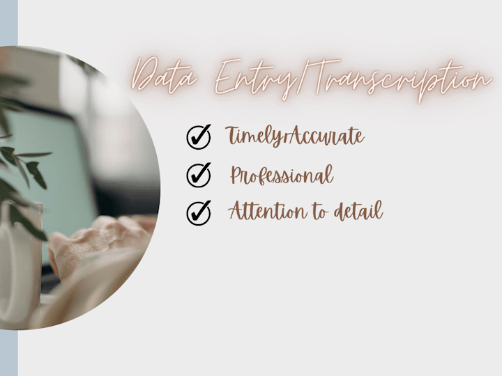 Cover image for Transcription and Data Entry Services