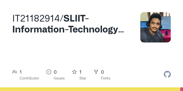 Cover image for IT21182914/SLIIT-Information-Technology-Project