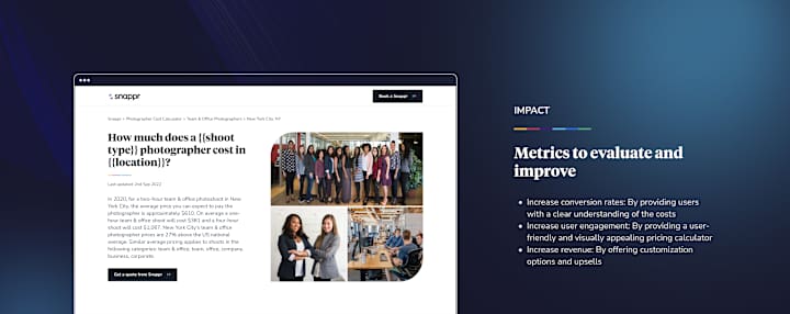 Cover image for Snappr's Photographer Cost Calculator Case Study 