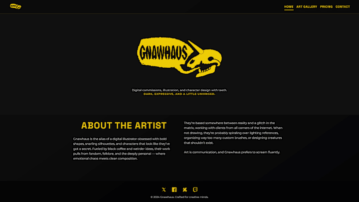 Cover image for Gnawhaus Artist Portfolio Platform Design