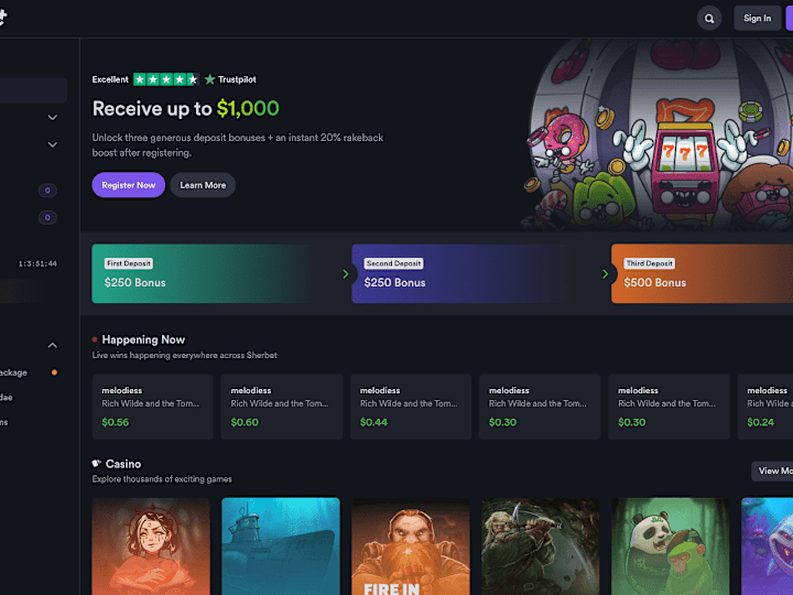 Cover image for Sherbet: Crypto Casino, NFTs & VIP Betting Platform