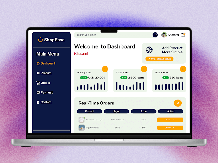 Cover image for ShopEase E-commerce Management Dashboard