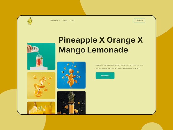 Cover image for Beverage manufacturer product landing page