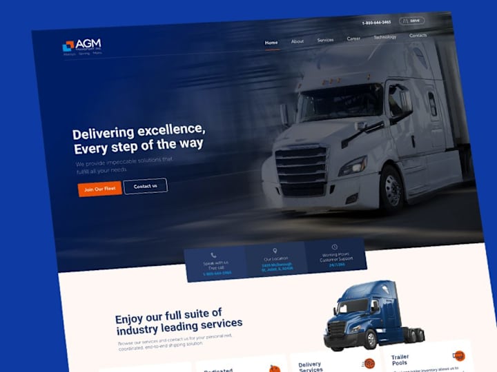 Cover image for Custom Design & WordPress Development for AGM Transport