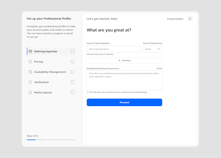 Cover image for Professional Onboarding Flow
