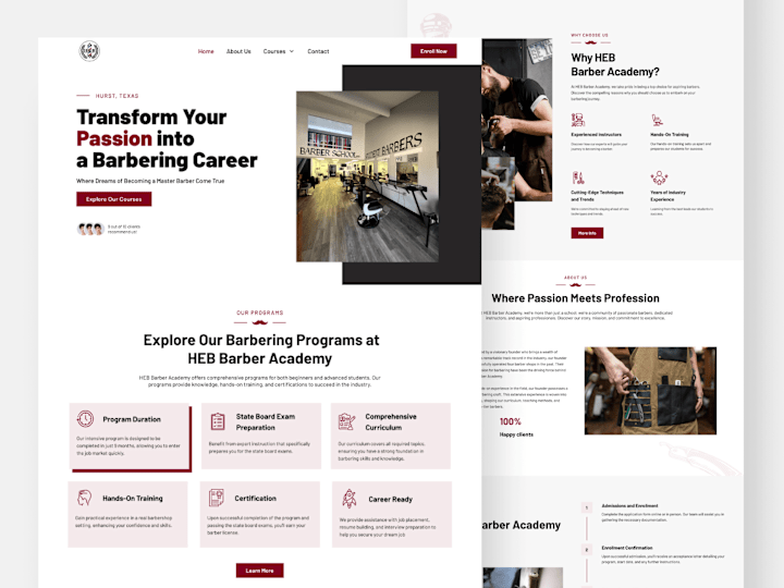 Cover image for HEB Barber Academy - Website Design 