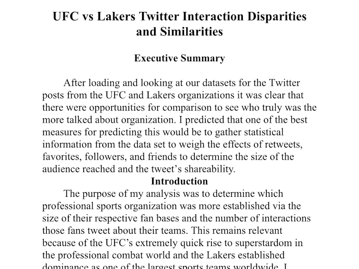 Cover image for Lakers vs UFC Twitter Sentiment Analysis 