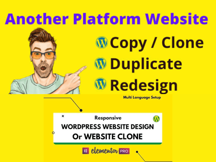 Cover image for Redesign or Copy Clone website Make into WordPress