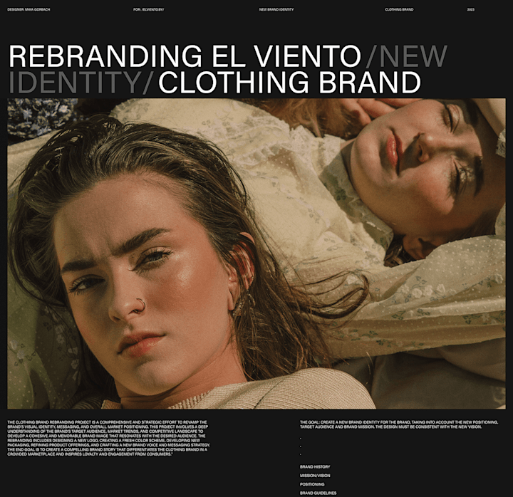 Cover image for New brand identity for clothing brand