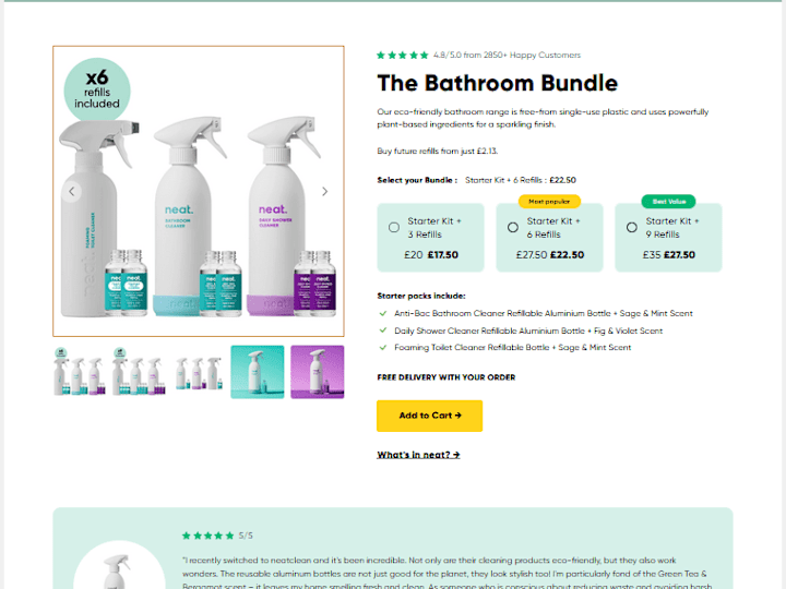 Cover image for neatclean - Bundle Landing page (PDP) Build in Replo